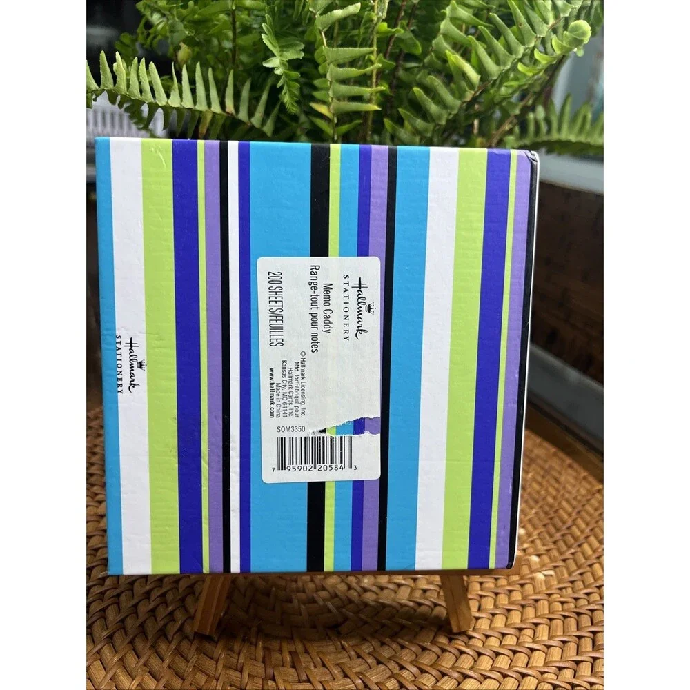 Hallmark Memo Caddy W/Initials & 200 Sheets of White Paper 5.5” X 5.5”